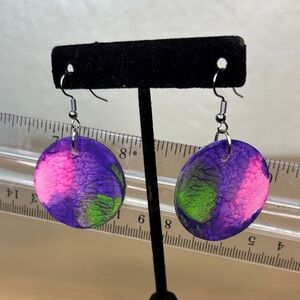 Vibrant Multicolor wooden  Earrings